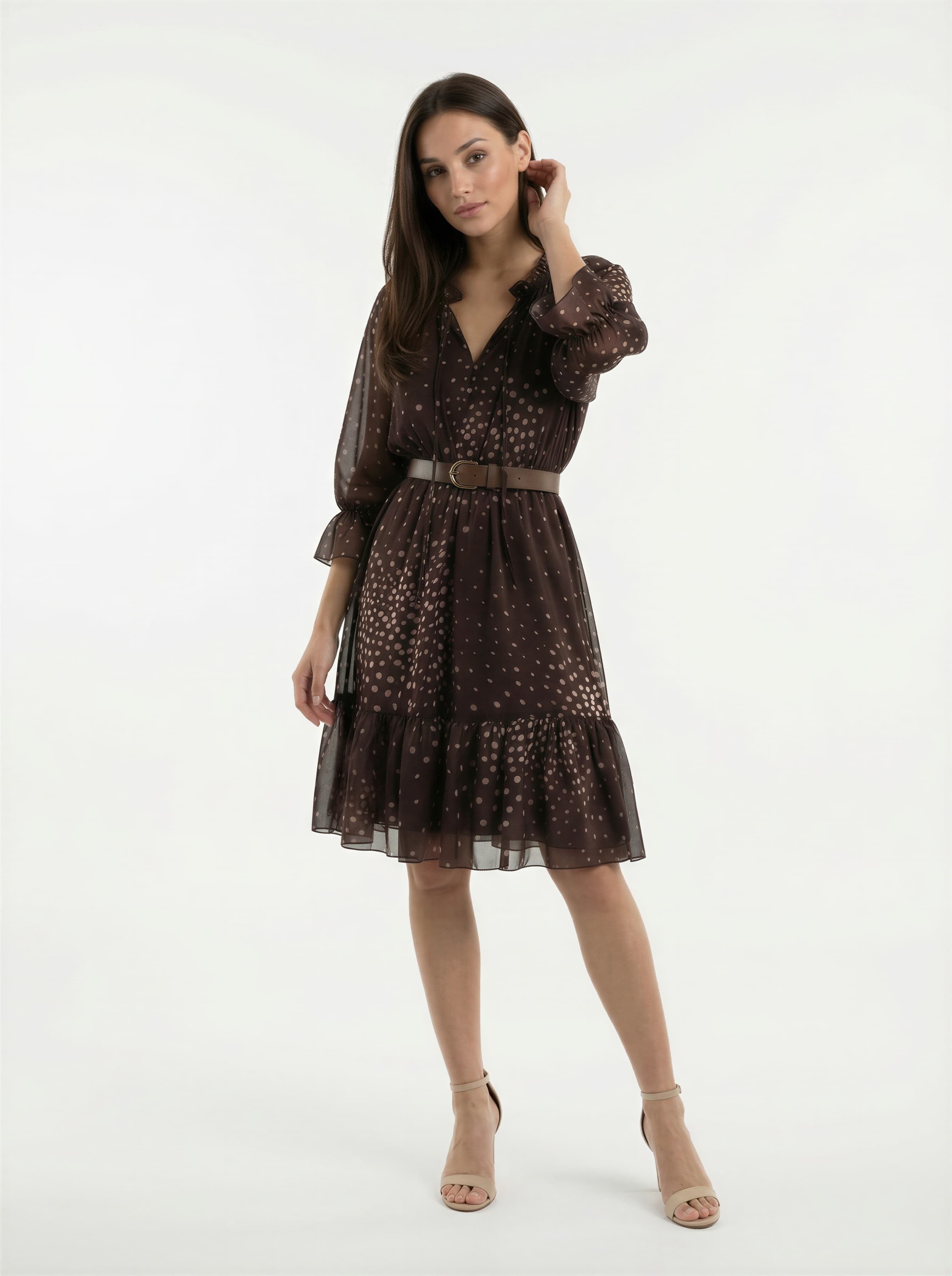 Abito Mirel pois - Marrone donna