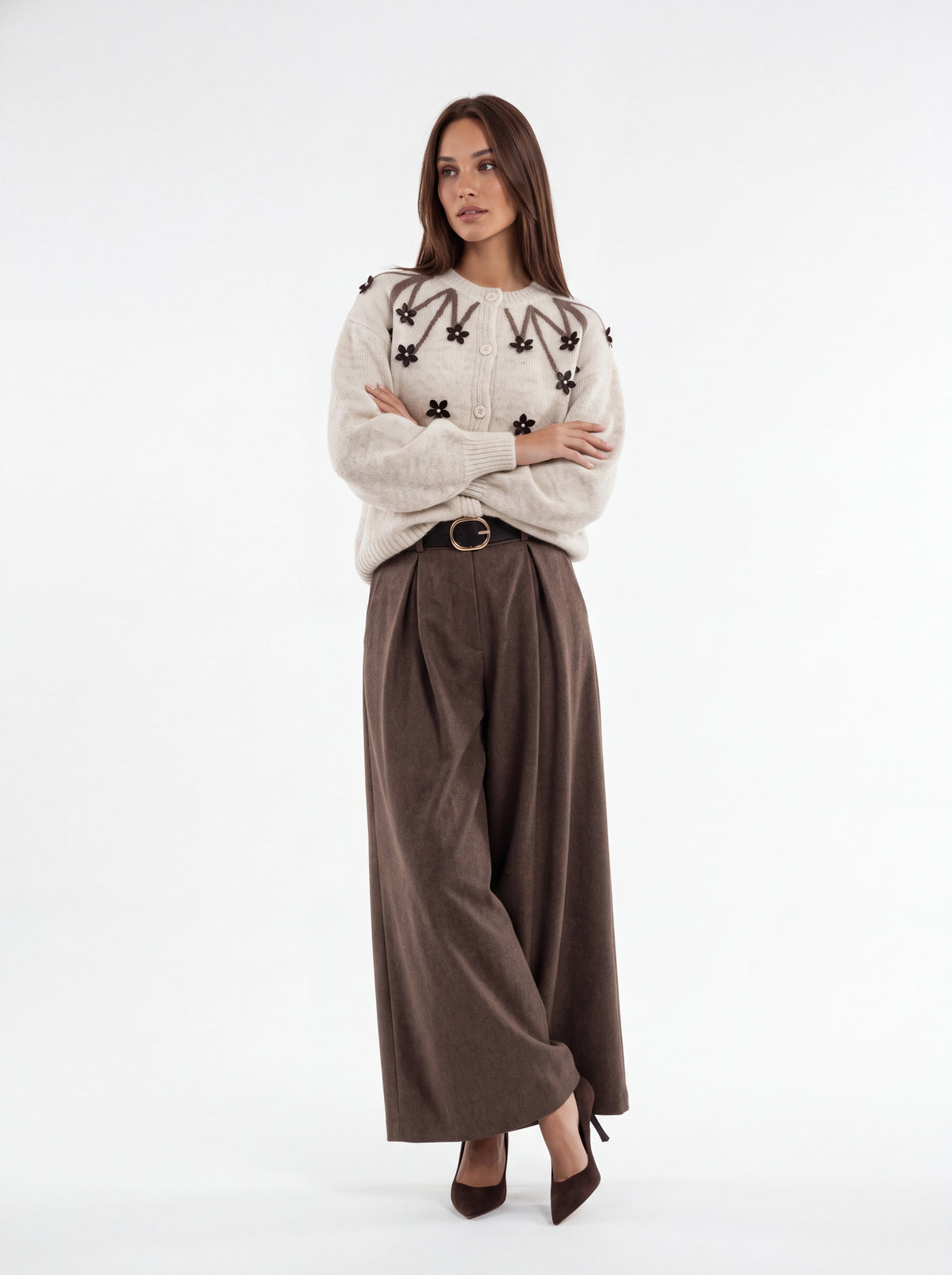 Cardigan Amarante – Panna Mélange Cardigan donna