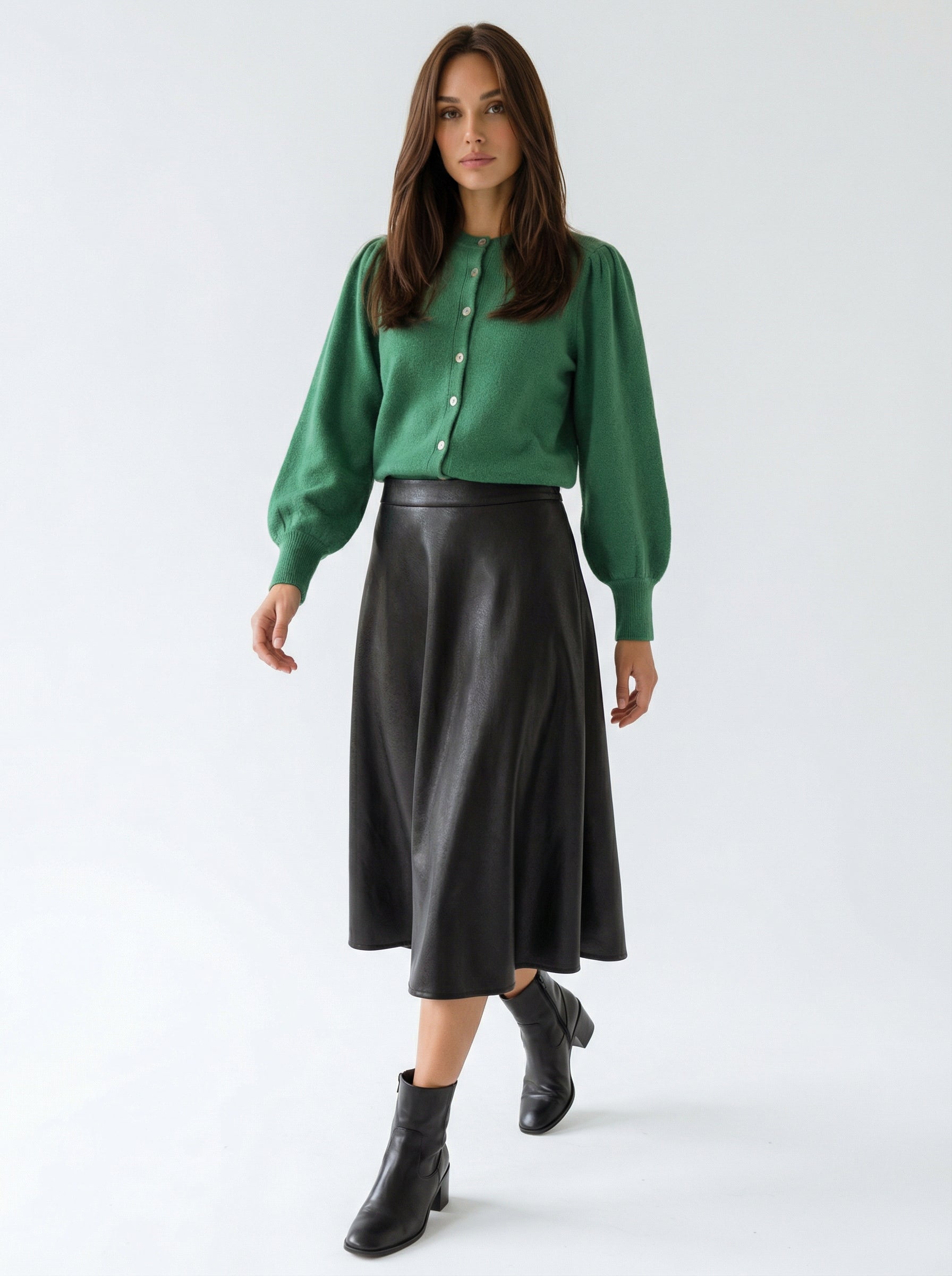 Mavi – Cardigan morbido in lana Verde erba donna