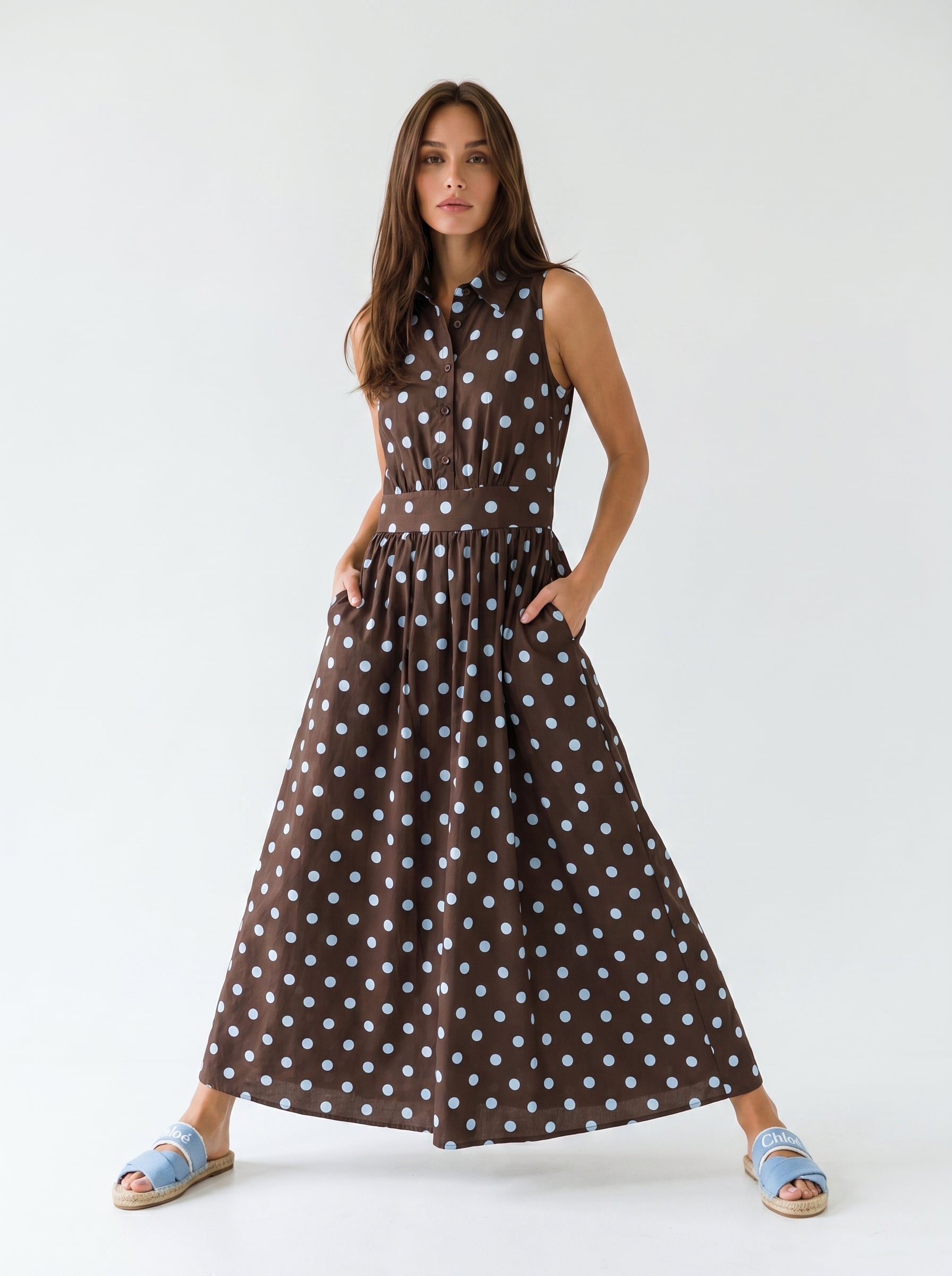 Abito Fiordaliso - Marrone a pois donna