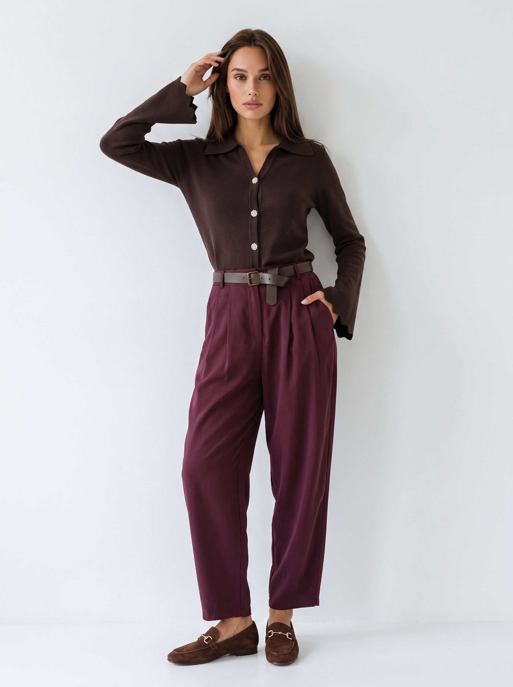 Pantalone Nerissa - Bordeaux Pantalone donna
