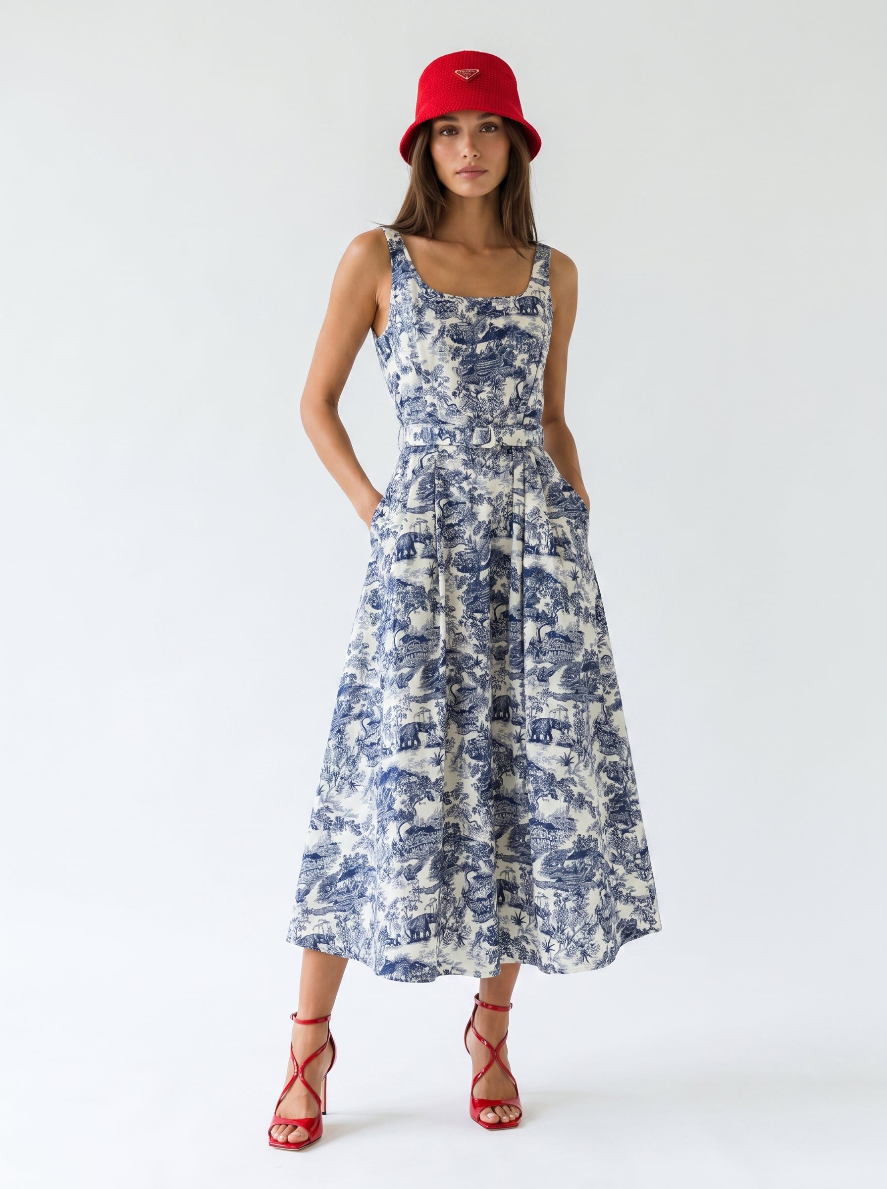 Abito Sakura - Toile de Jouy Blu donna