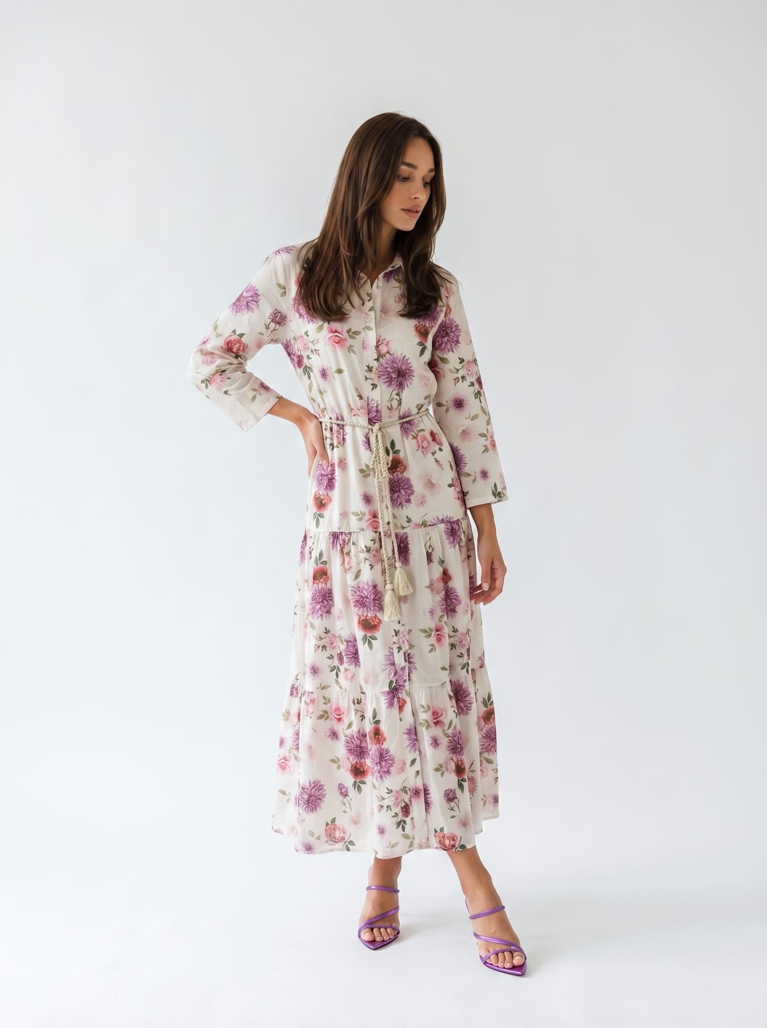 Abito Florelle chemisier fiori di campo - Lilla donna