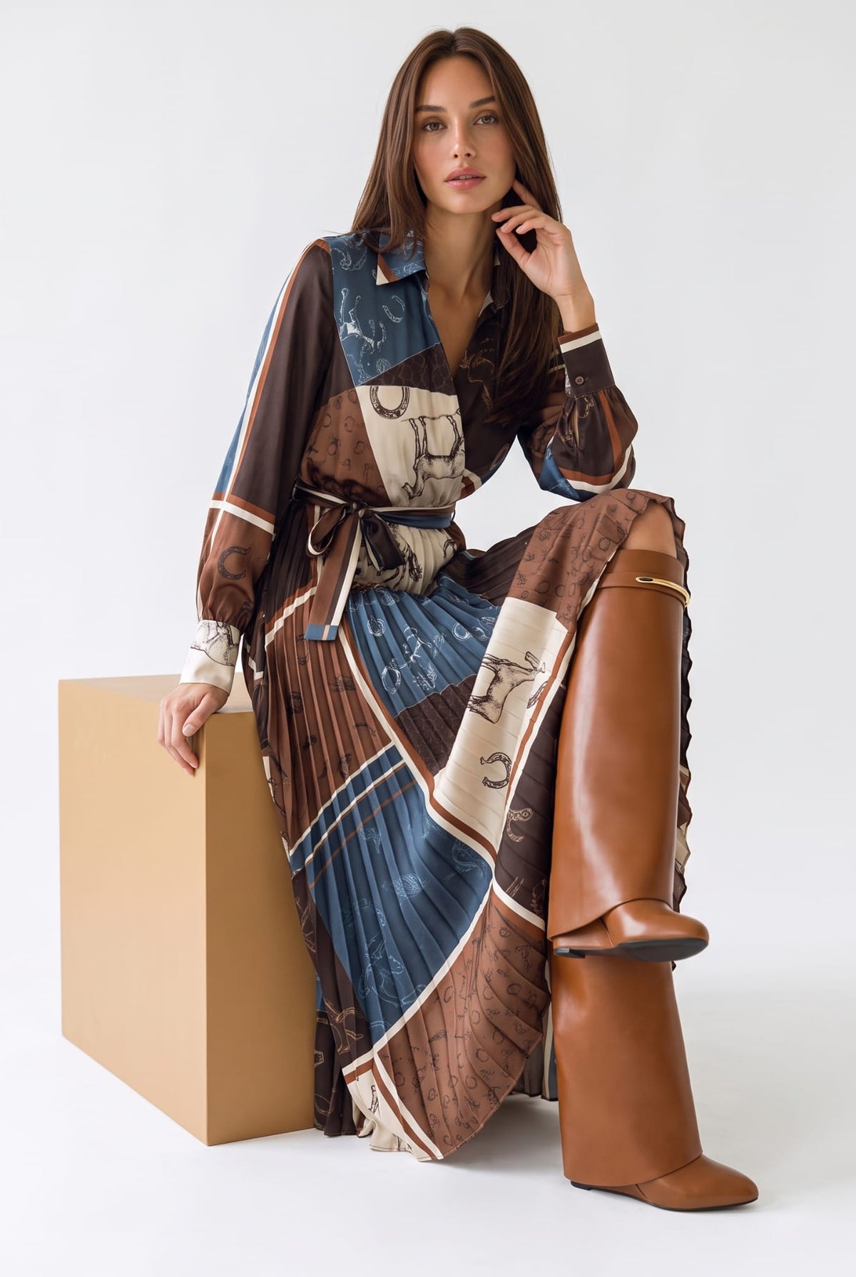 Abito Nerine – Fantasia Equestre Cacao/Blu Abito donna