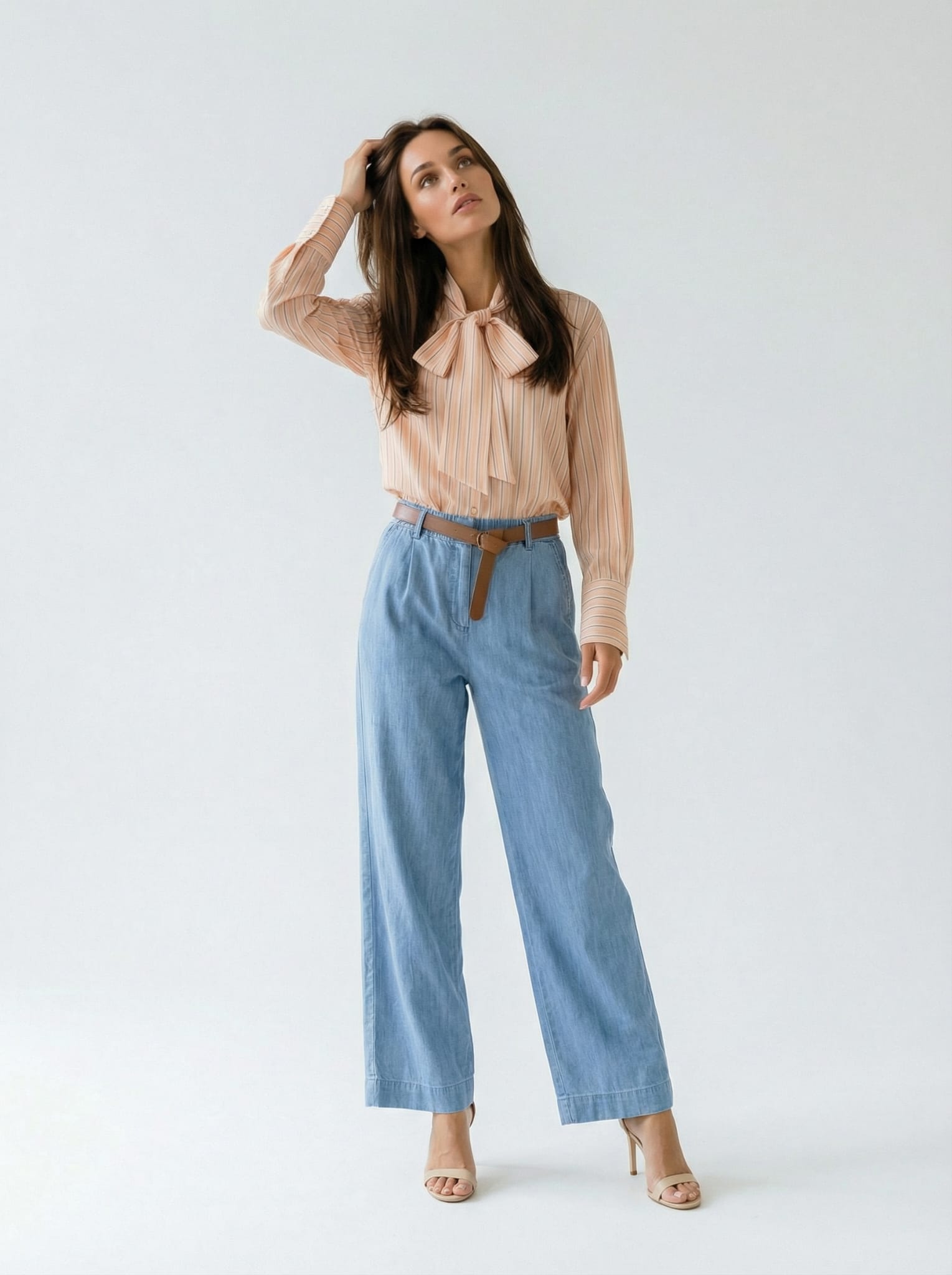 Jeans Maya wide leg – Denim chiaro donna