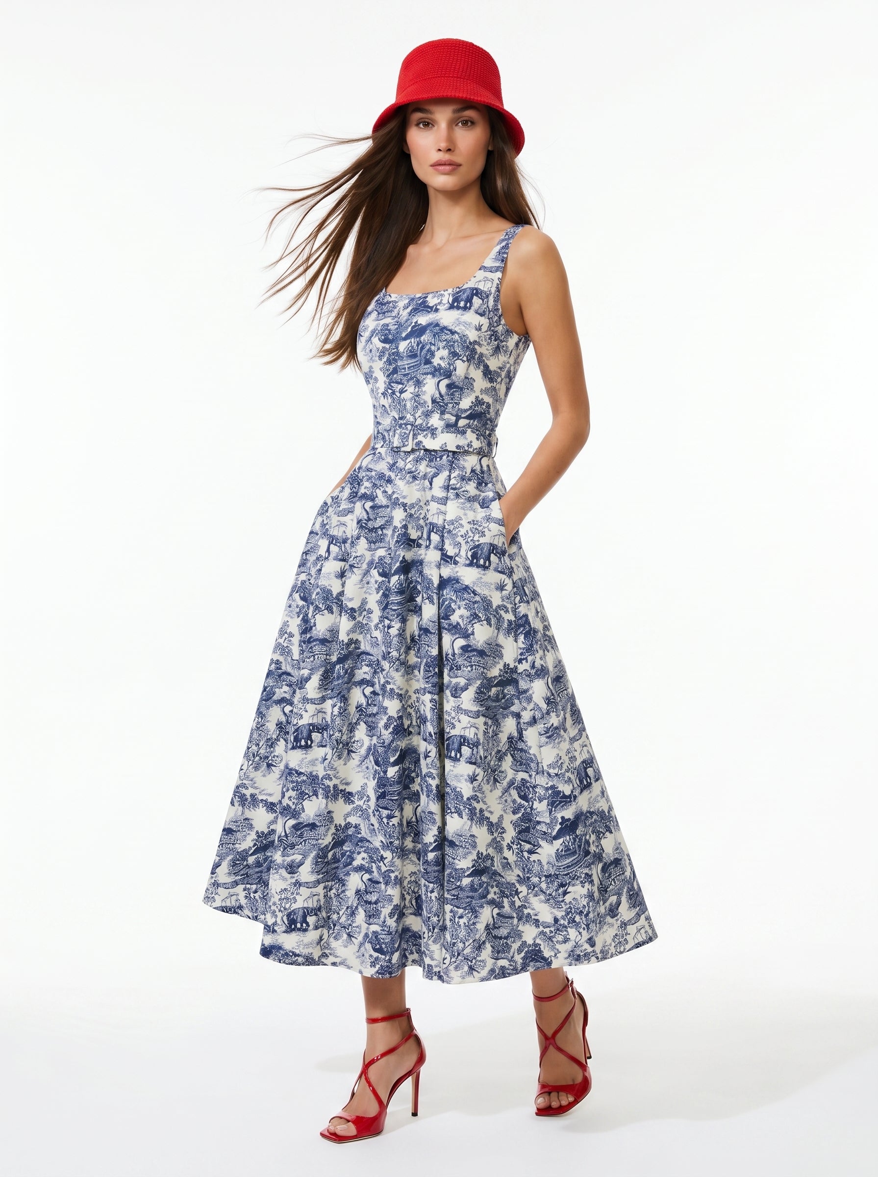 Abito Sakura - Toile de Jouy Blu donna