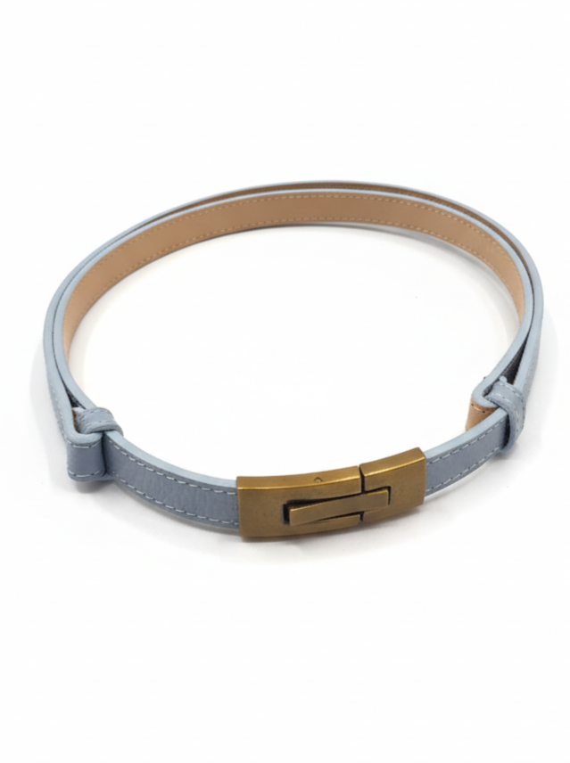 Cintura Elin in vera pelle con fibbia clip – donna