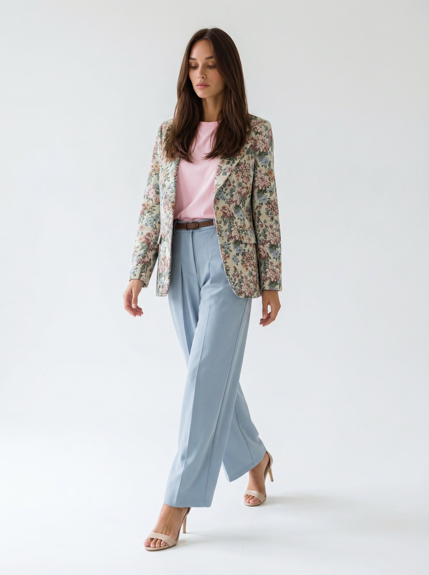 Giacca Vittoria monopetto fantasia -verde donna