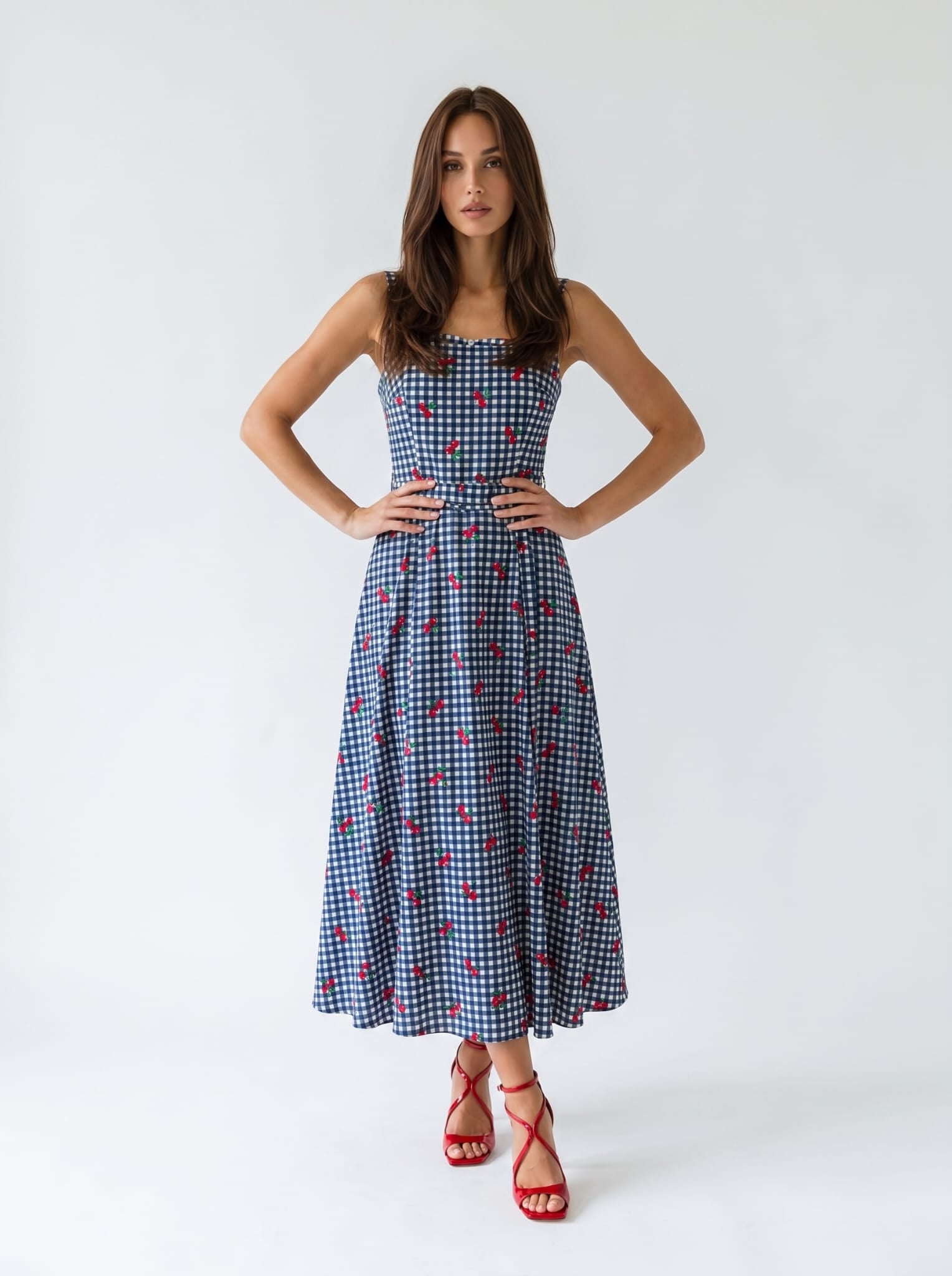 Abito Sakura - Blu con Ciliegine donna