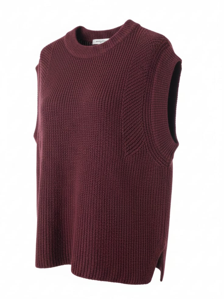 Elisabetta – Gilet morbido in lana Bordeaux donna