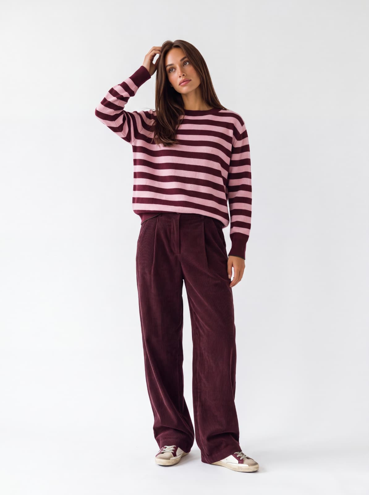 Pullover Roxane – Bordeaux/ Rosa Maglia donna
