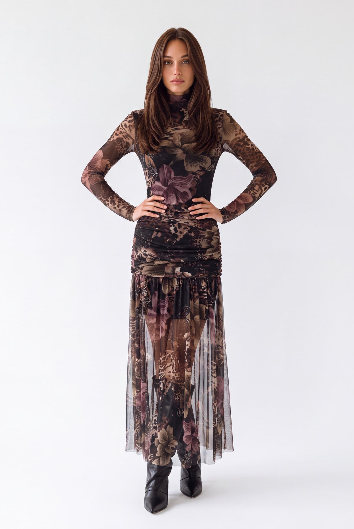 Abito Isabeau – Nero / Animalier Abito donna