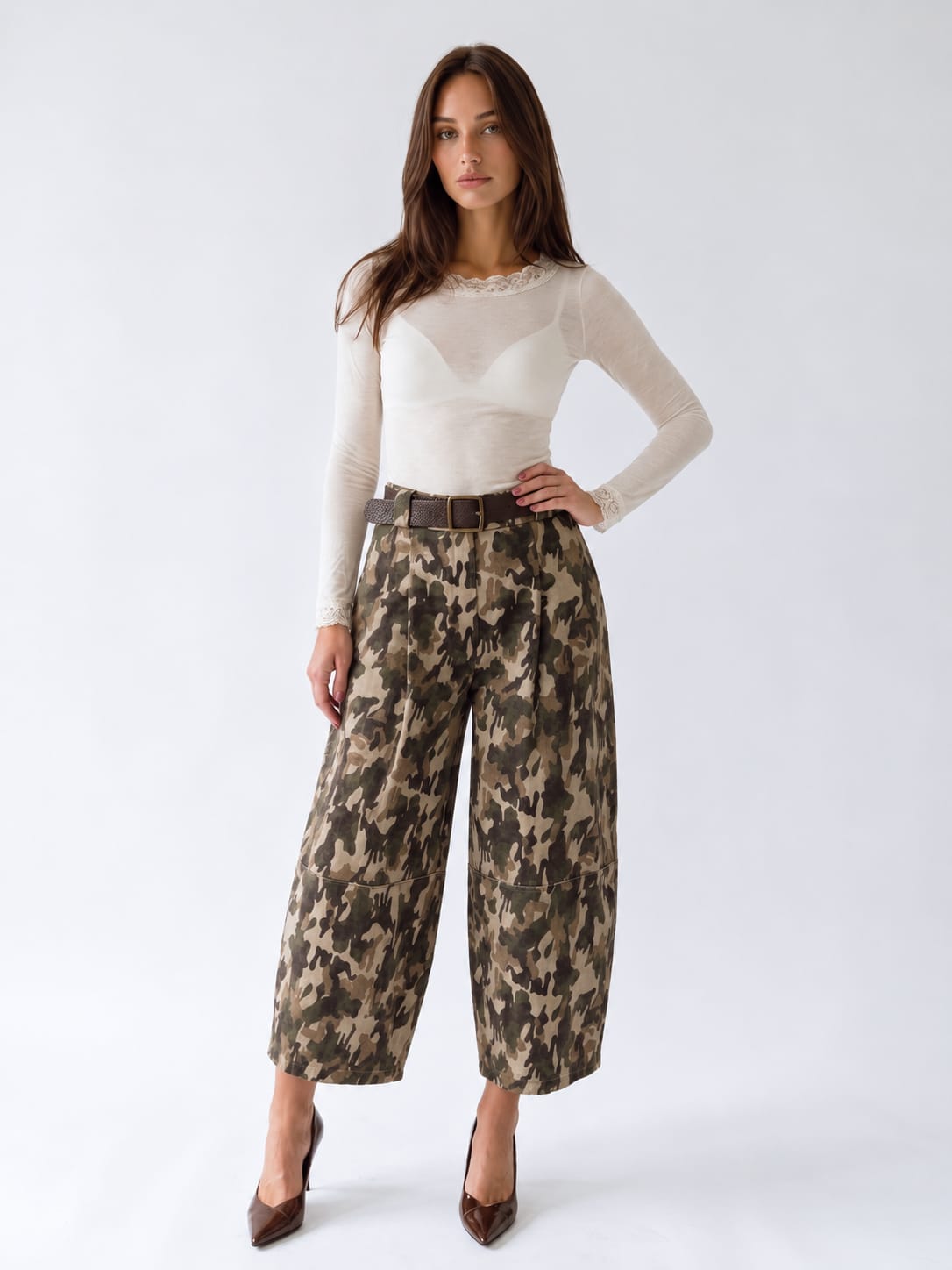 Pantalone Apolline – Camouflage Verde Pantalone donna