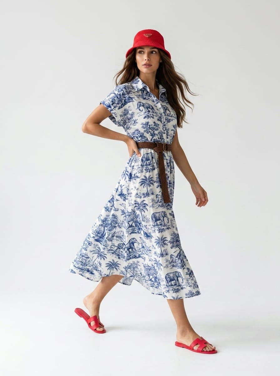 Abito Rachele - Toile de jouy donna