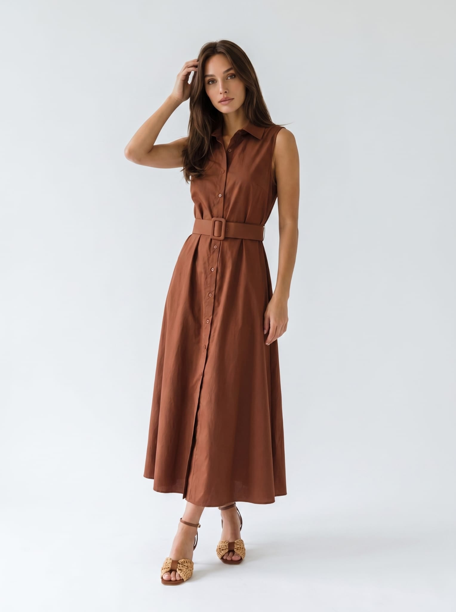 Abito Chemisier Olive - Ruggine donna