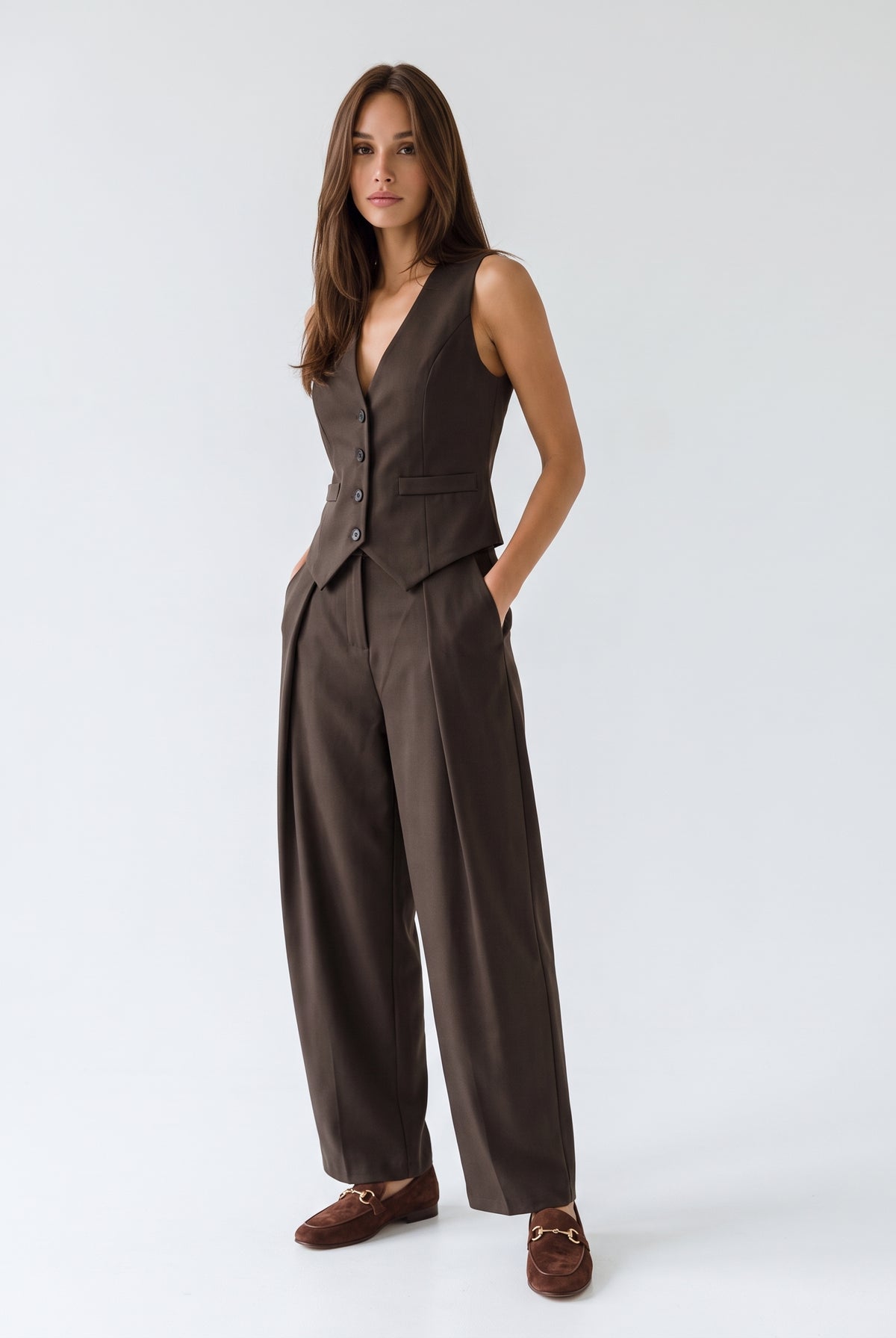 Tailleur Elvire - Marrone Tailleur donna