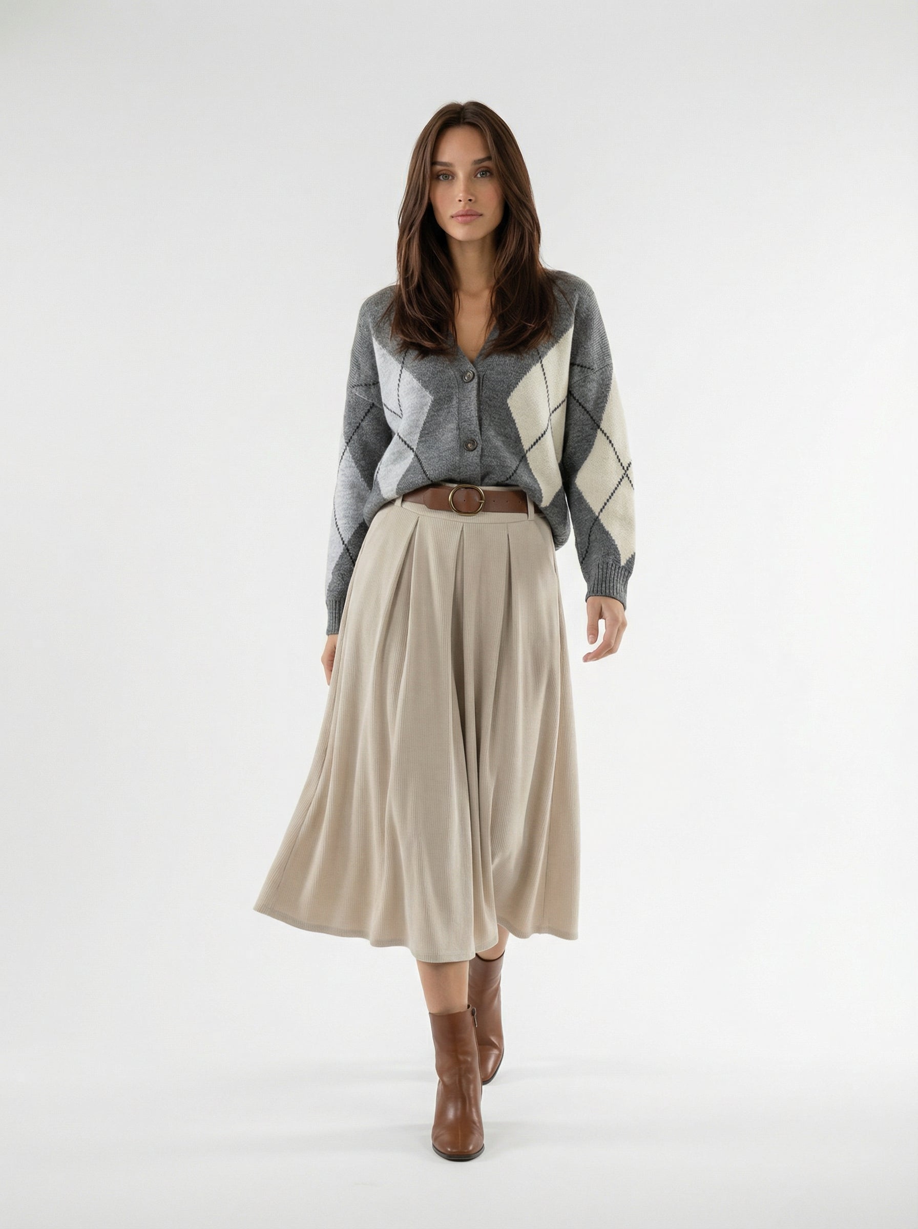 Cristal – Cardigan caldo in lana Grigio donna