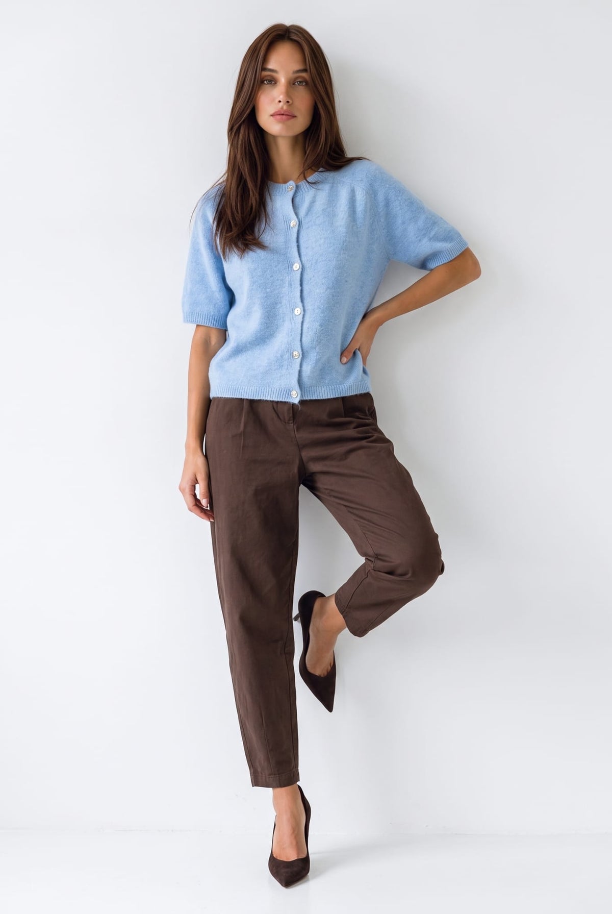 Cardigan Evania – Azzurro polvere Cardigan donna