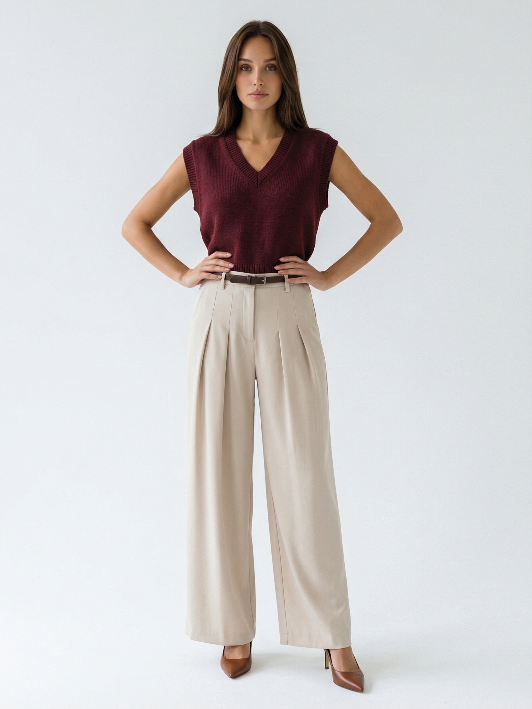 Fiorenza – Pull lana morbido everyday Bordeaux donna