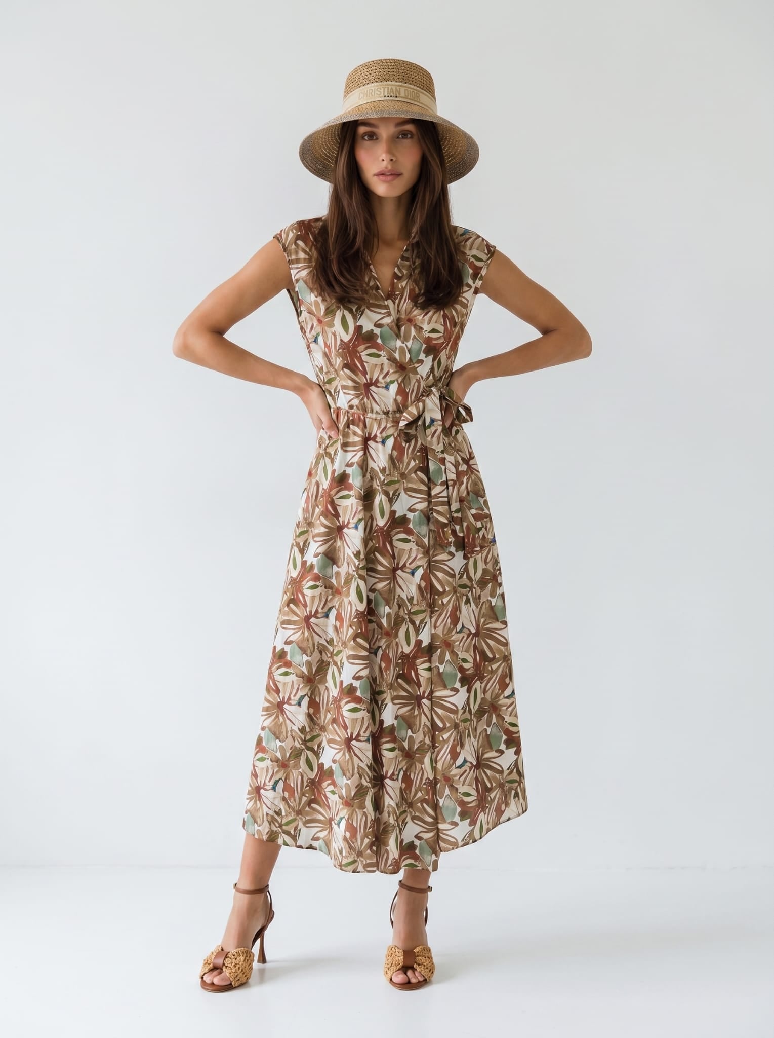 Abito Kyoto - Ruggine a fiori donna