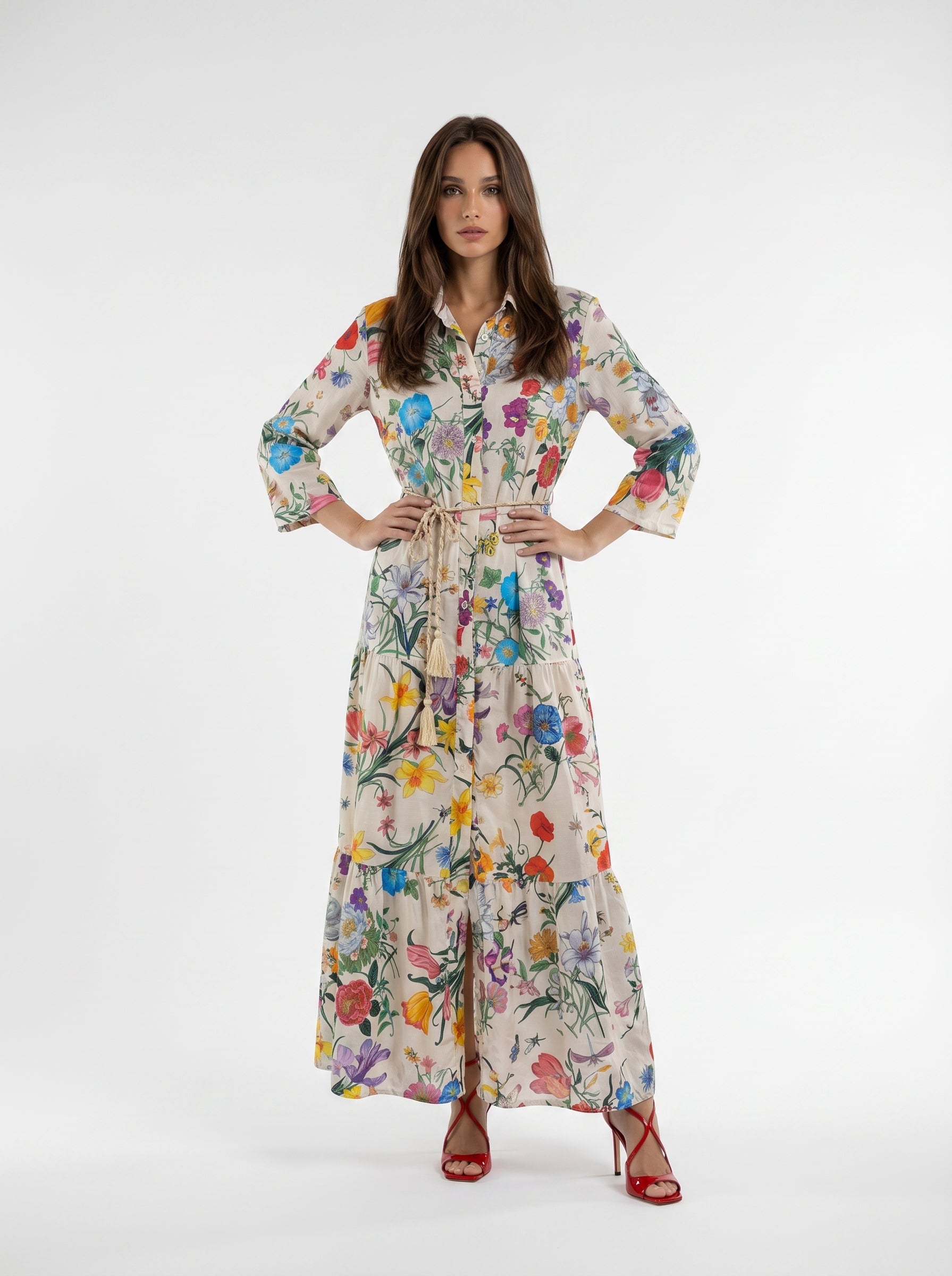 Abito Florelle chemisier in mussola - Fiori di campo donna