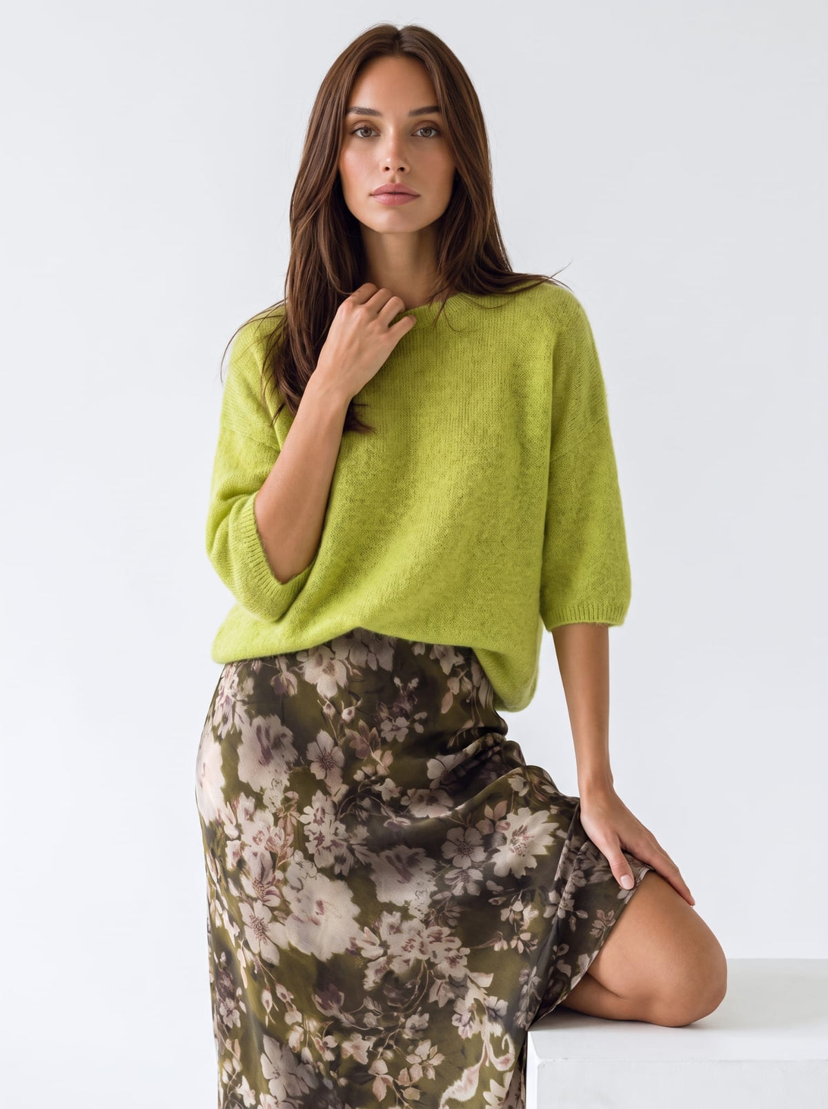 Gonna Vianne – Fantasia Verde Oliva Gonna donna
