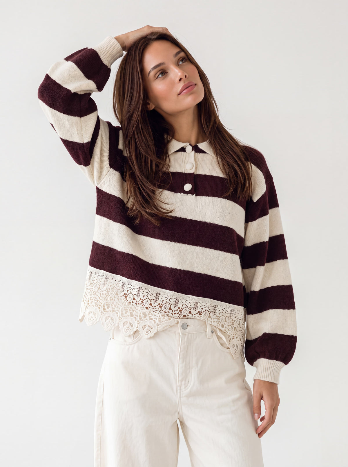 Polo Sélen– Testa di Moro / Panna Maglia donna