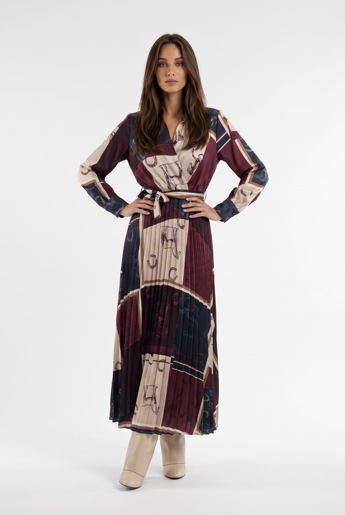 Abito Nerine – Fantasia Equestre Bordeaux/Blu Abito donna