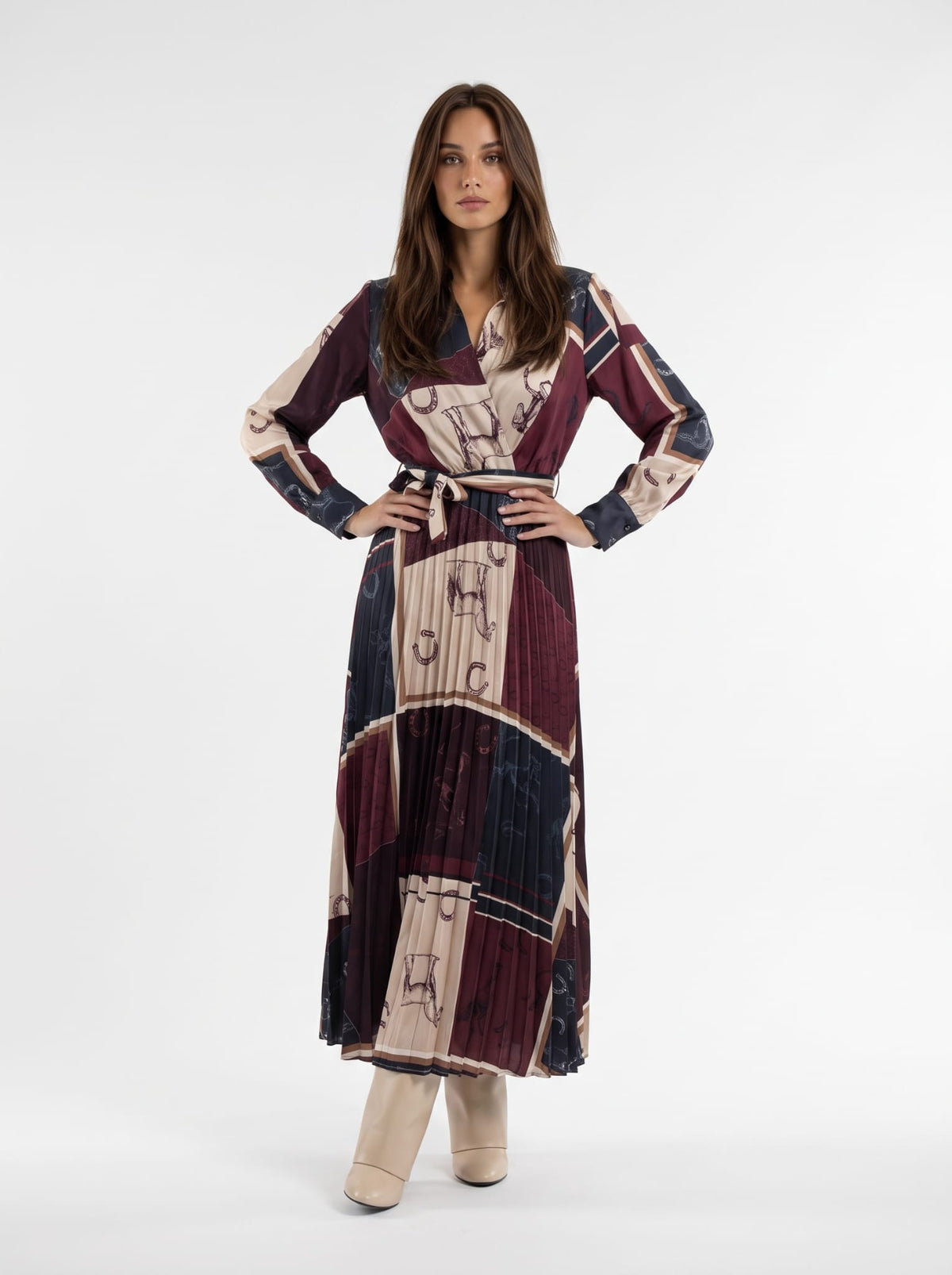 Abito Nerine – Fantasia Equestre Bordeaux/Blu Abito donna
