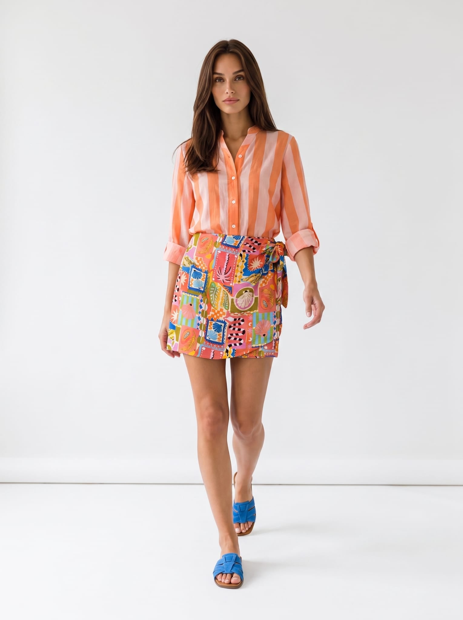 Gonna Pareo Kaia - Arancione donna