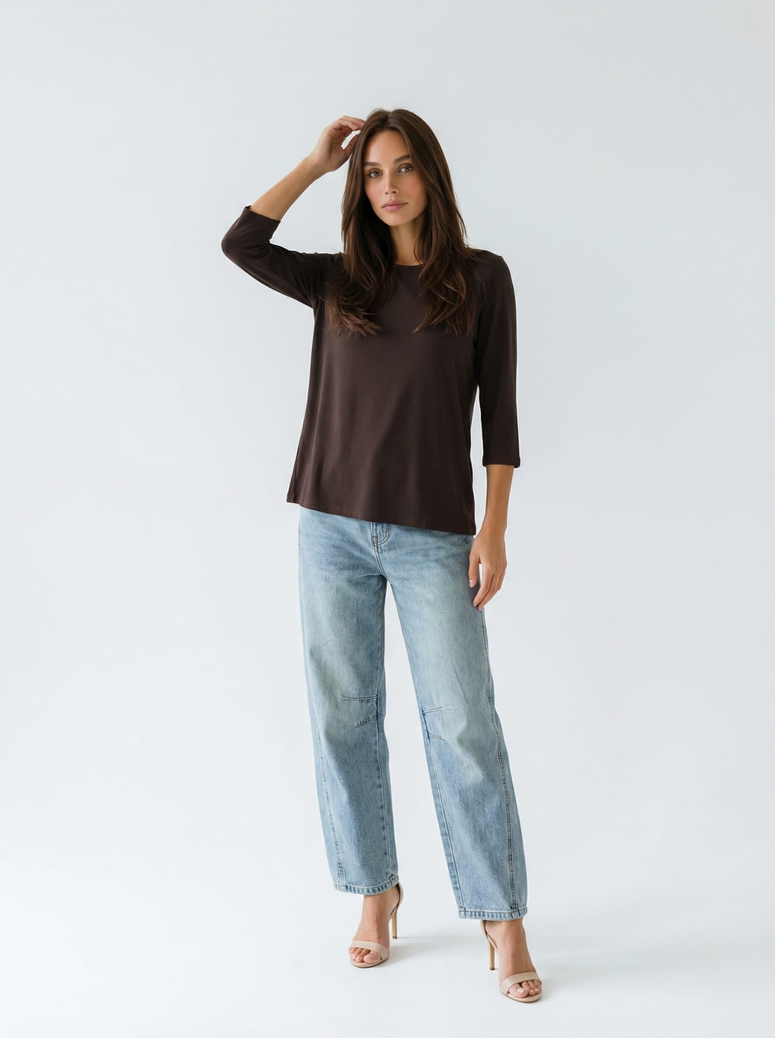 T-shirt Camilla basic – Marrone donna