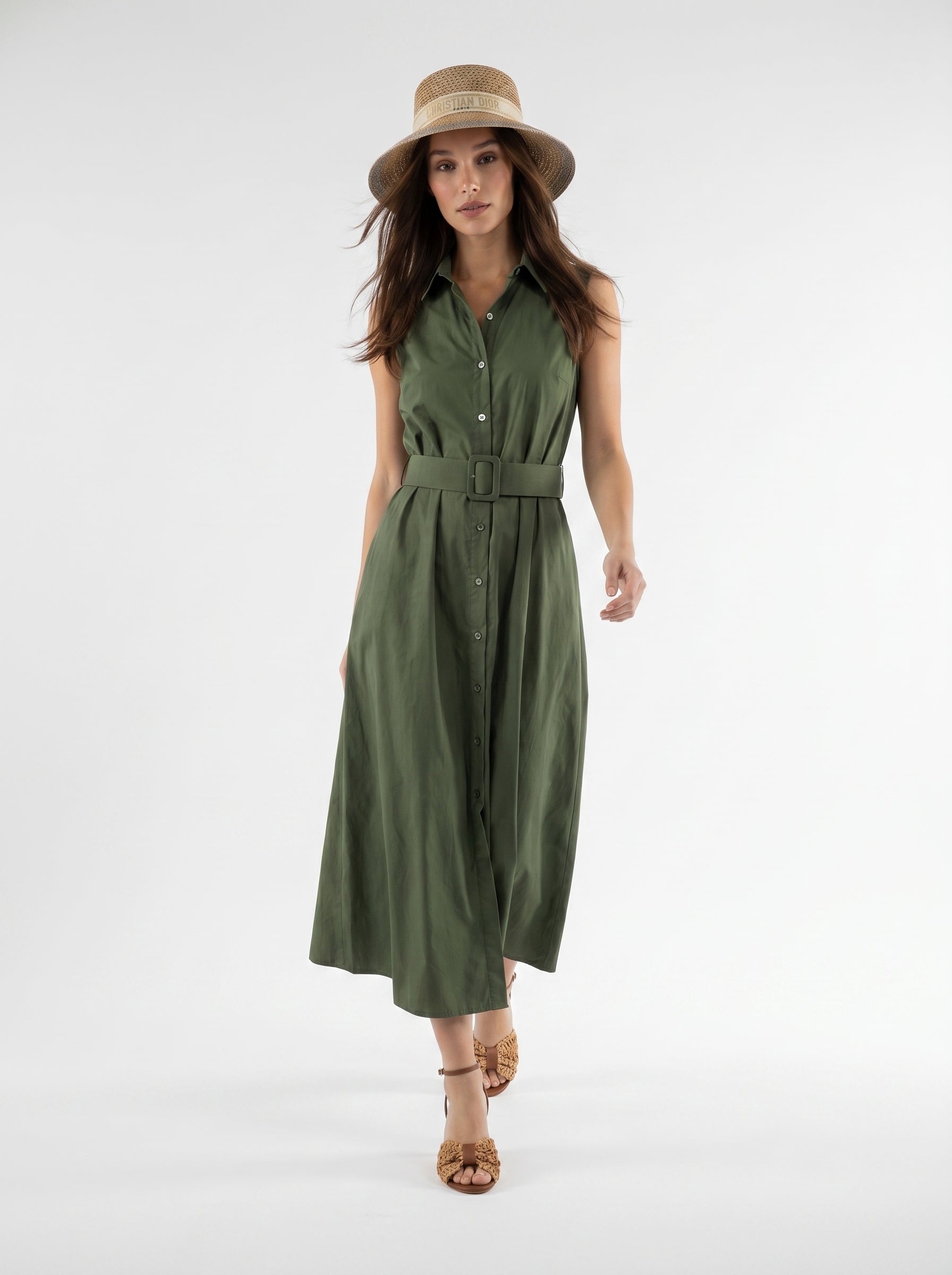 Abito Chemisier Olive - Verde donna