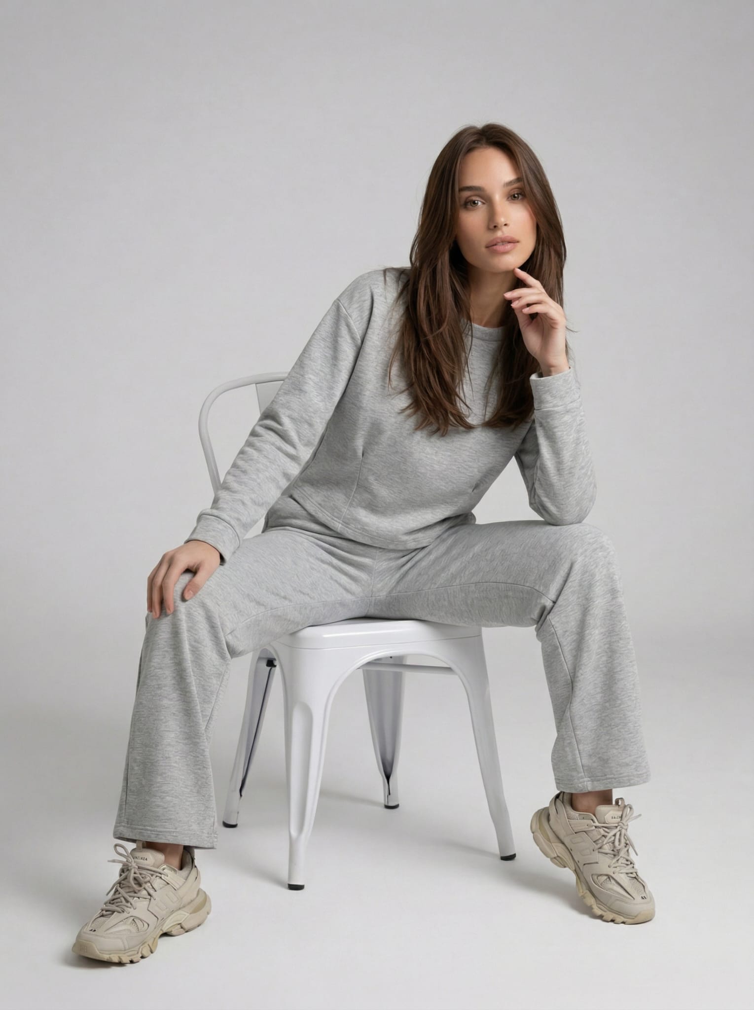 Felpa Alba cropped – Grigio donna