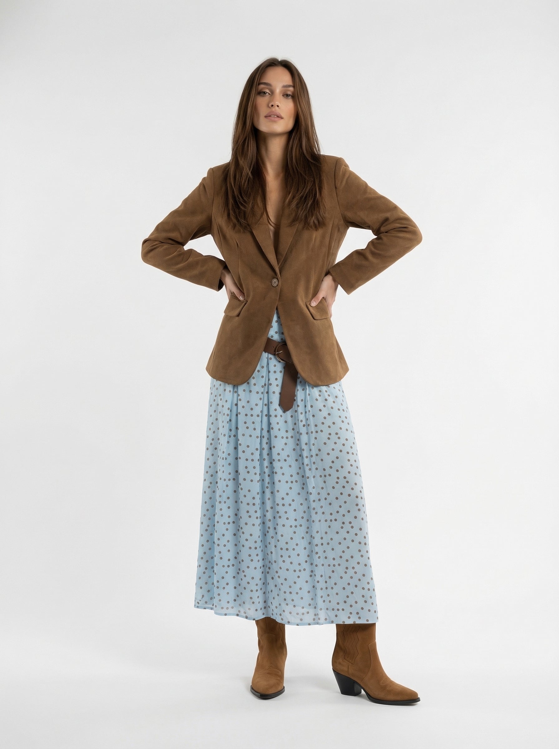 Giacca Vittoria monopetto effetto pelle – Cuoio donna