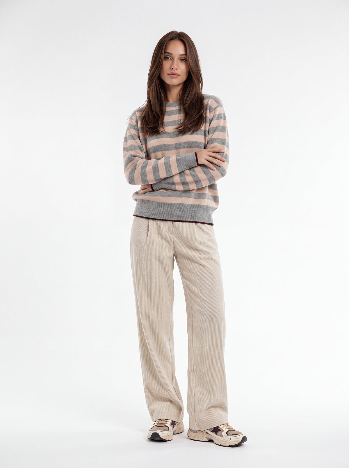 Pullover Roxane – Rosa Cipria / Grigio Mélange Maglia donna