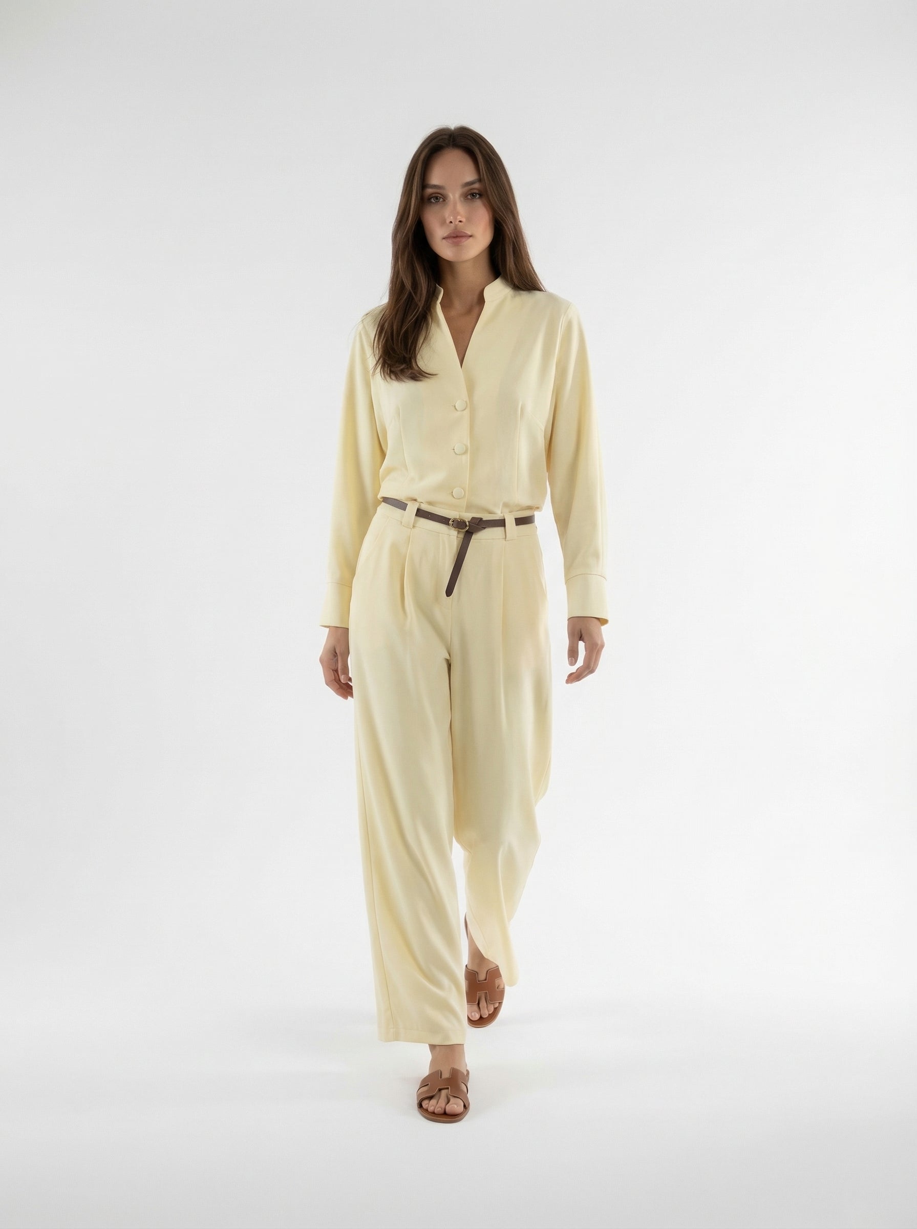 Pantalone Aylin ballon con cintura – giallo burro donna