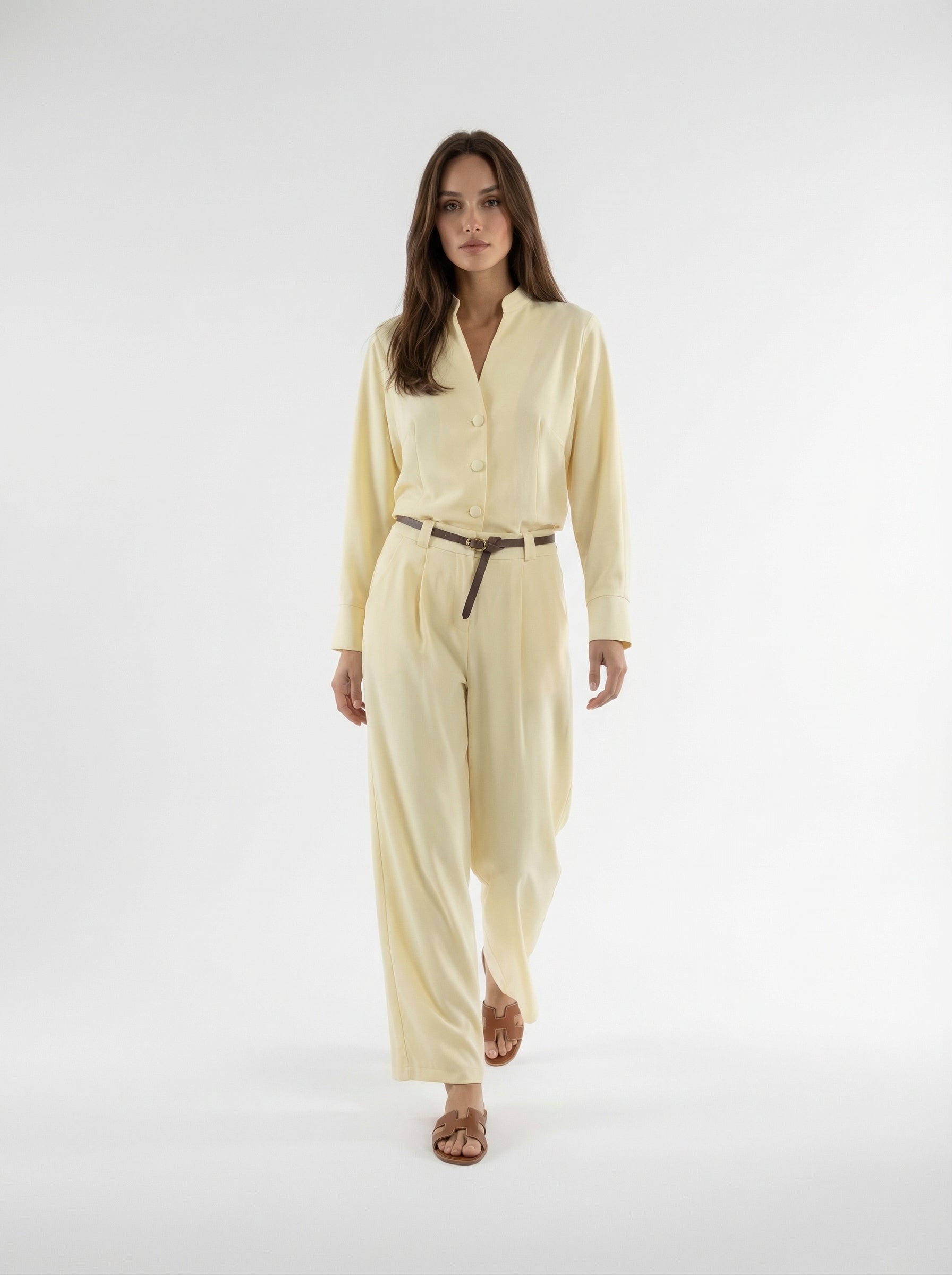 Pantalone Aylin ballon con cintura – giallo burro donna