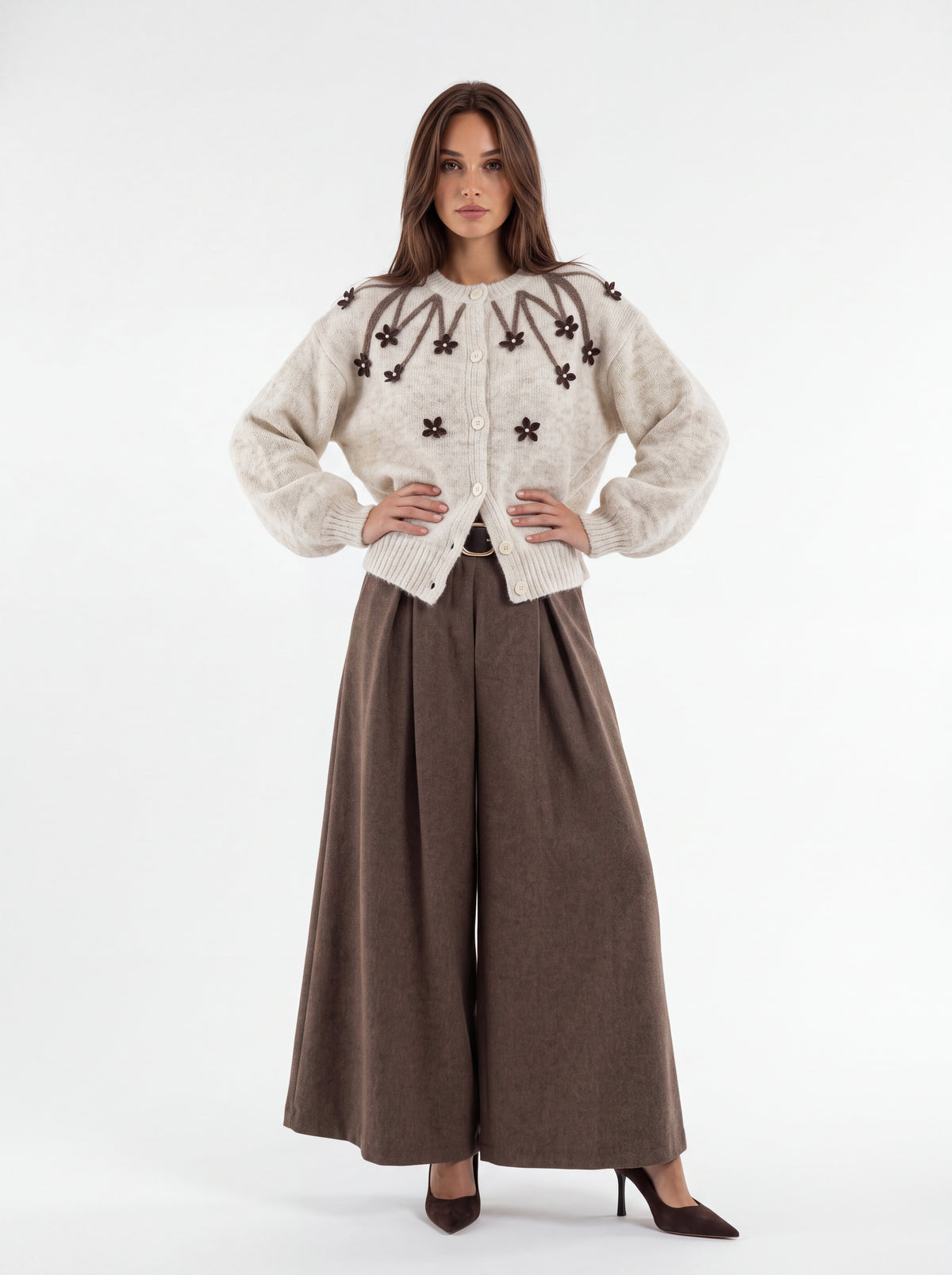 Cardigan Amarante – Panna Mélange Cardigan donna
