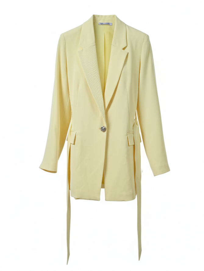 Blazer Iris con cintura in vita – Giallo pastello donna