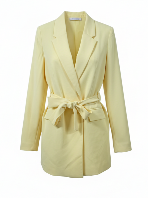 Blazer Iris con cintura in vita – Giallo pastello donna