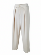 Pantalone Altea a gamba ampia con pinces – Burro donna