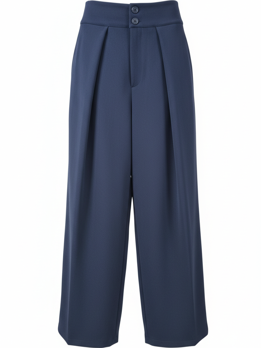 Pantalone Altea a gamba ampia con pinces – Blu donna