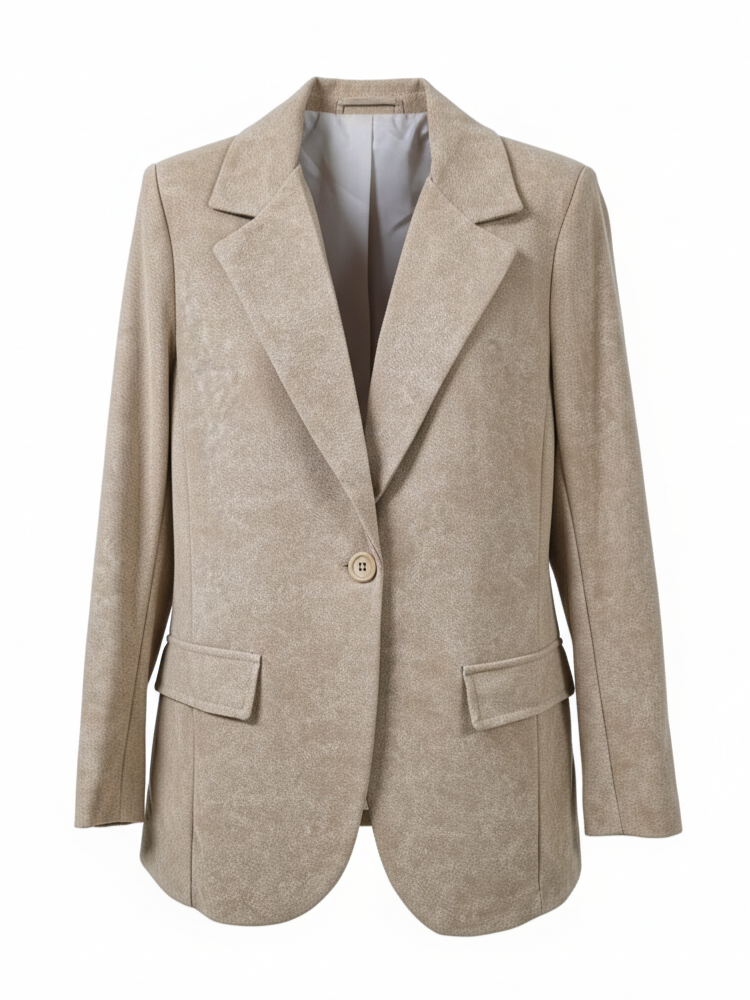 Giacca Vittoria monopetto effetto pelle – Beige donna