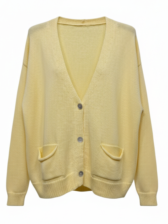 Cardigan Livia in maglia – Giallo donna