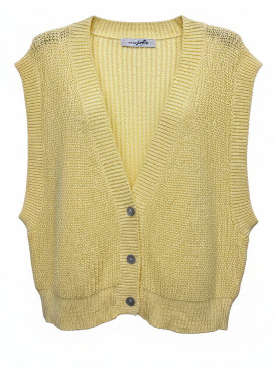 Gilet Serena in maglia – Giallo donna