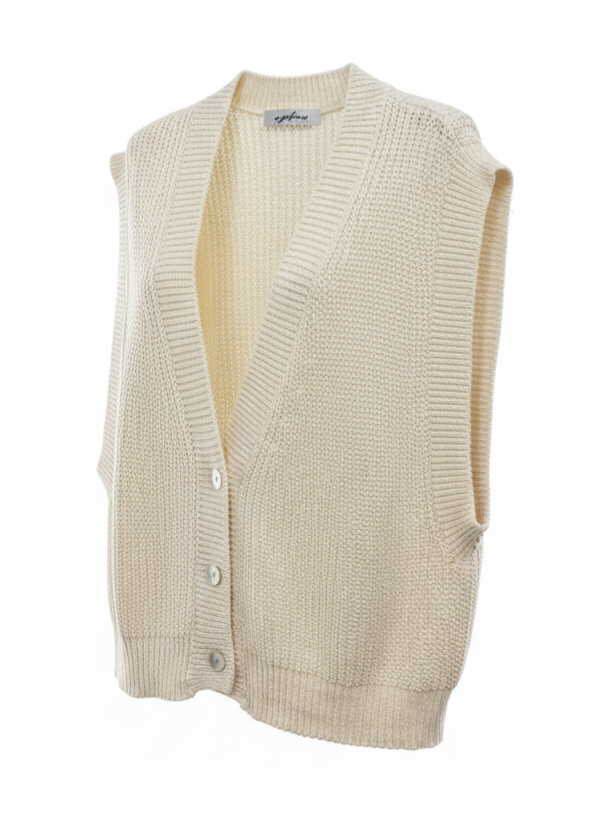 Gilet Serena in maglia – Burro donna