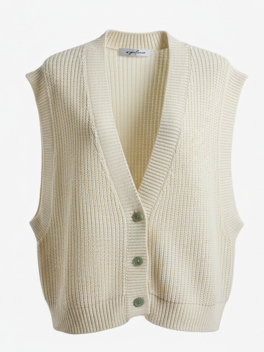 Gilet Serena in maglia – Burro donna