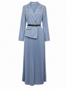 Abito Flavia plissé con effetto giacca – Celeste Polvere donna
