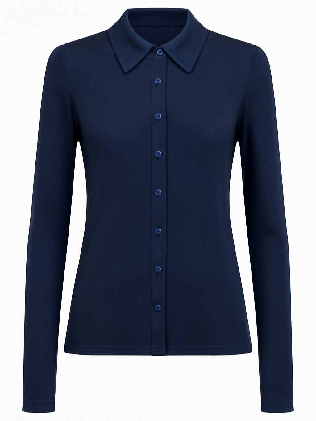 Camicia Elisa stretch manica lunga – Blu donna