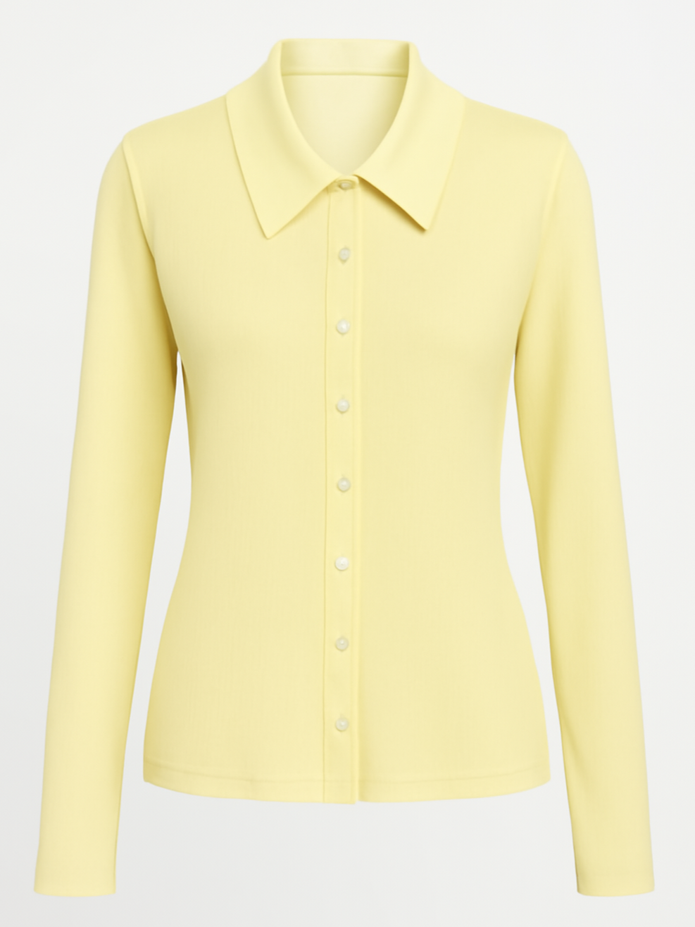 Camicia Elisa stretch manica lunga – Giallo donna